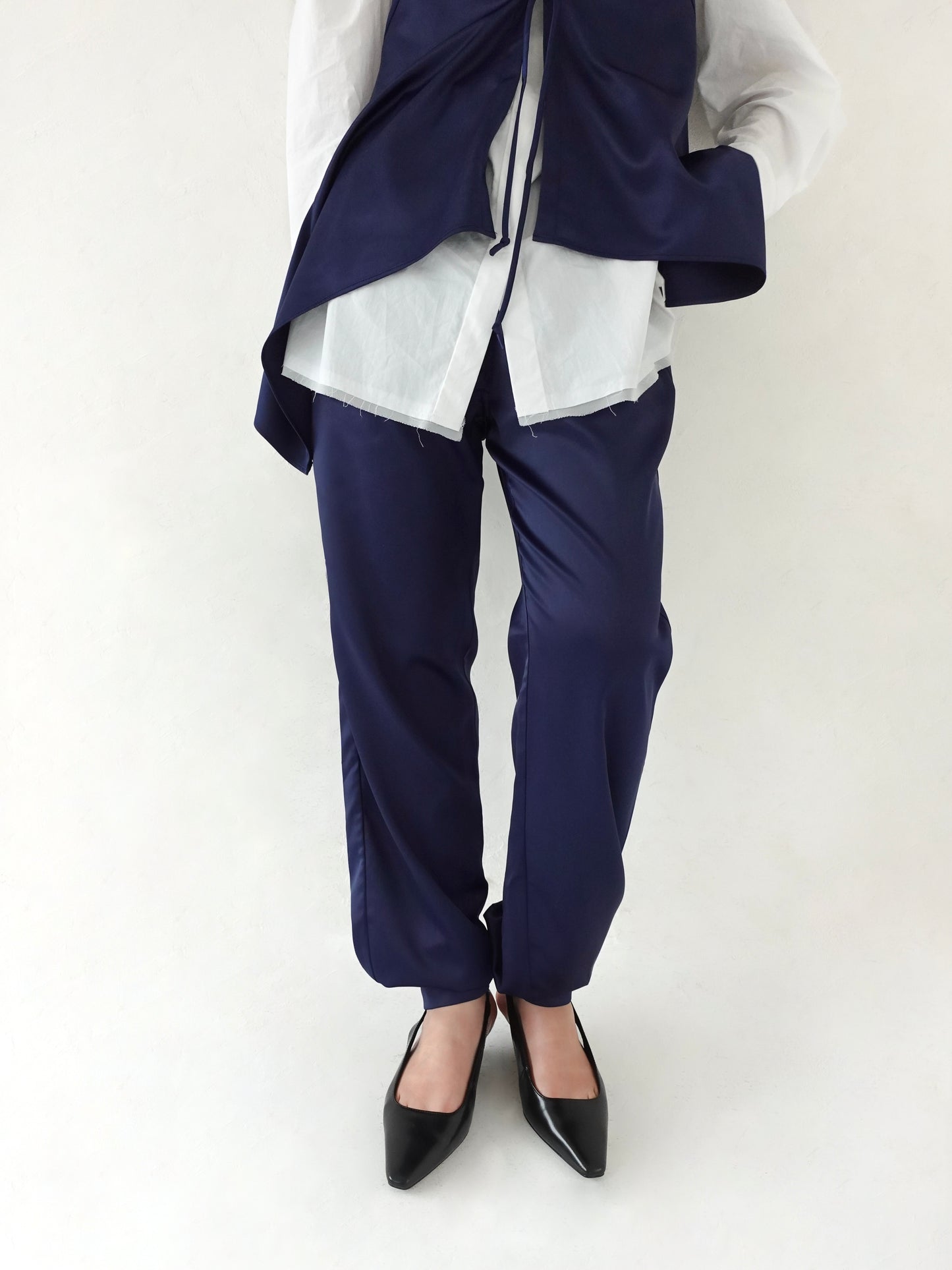Satin Pants - NAVY