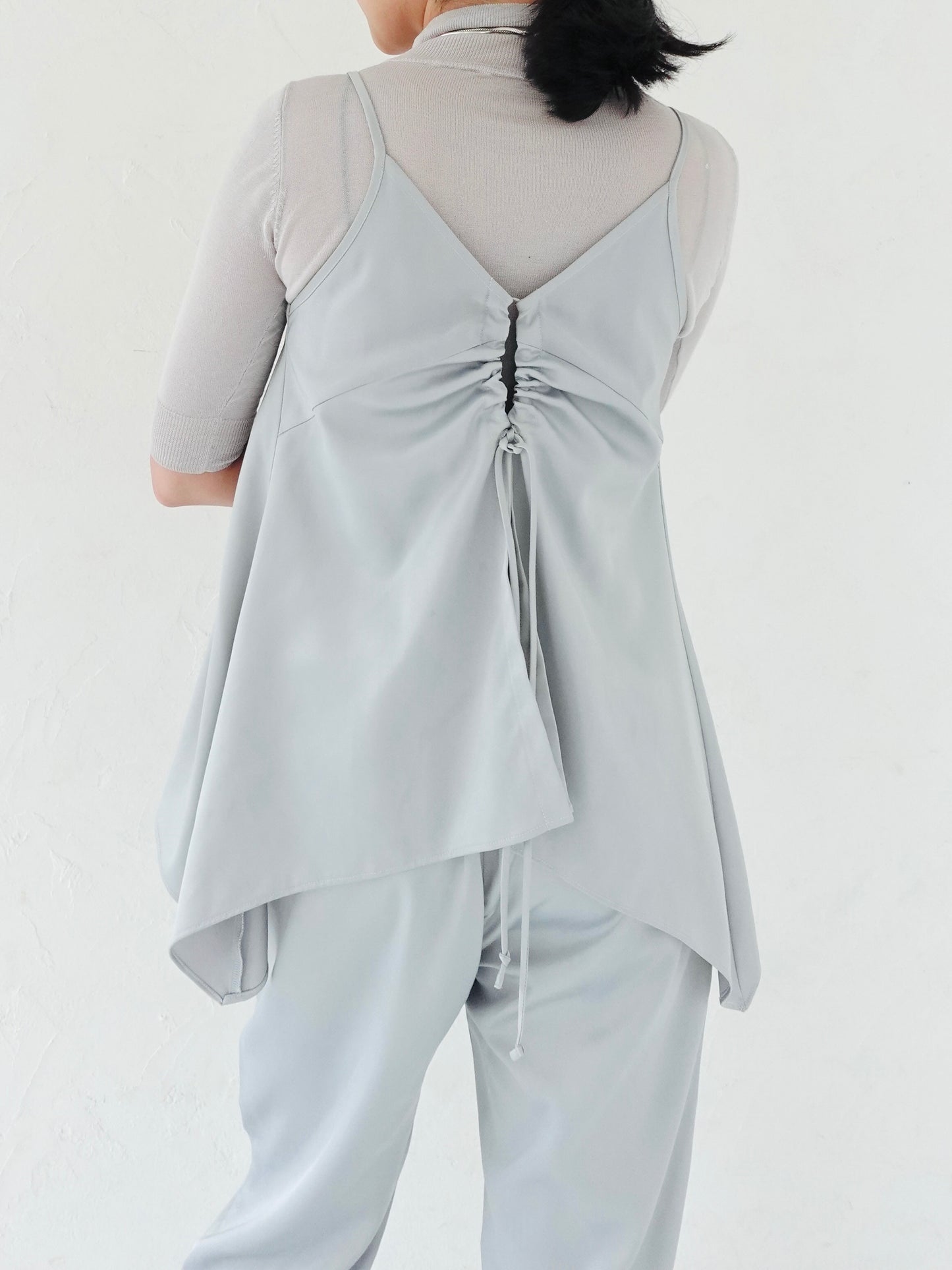 Satin Camisole Tops - ICE BLUE