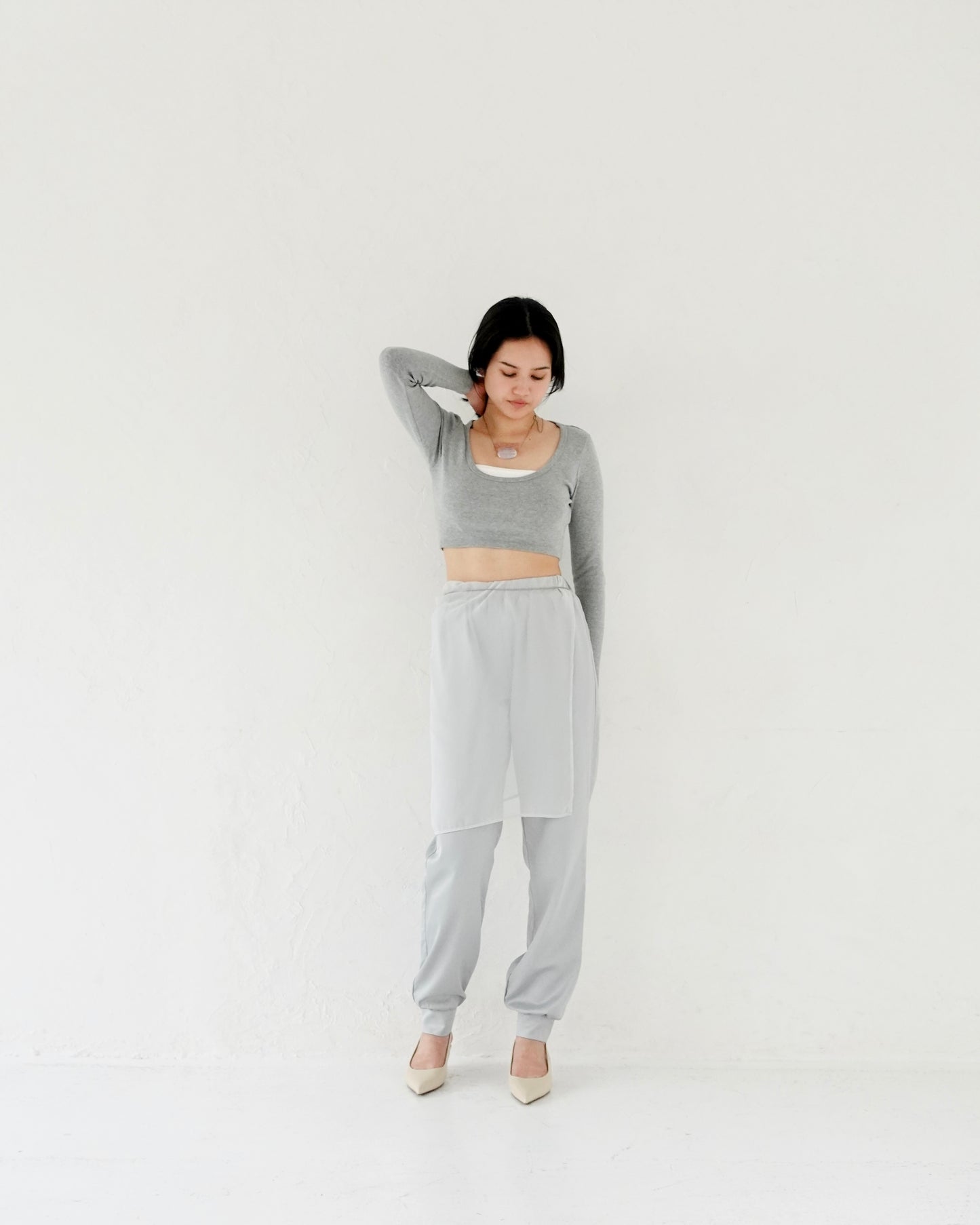 Satin Pants - ICE BLUE