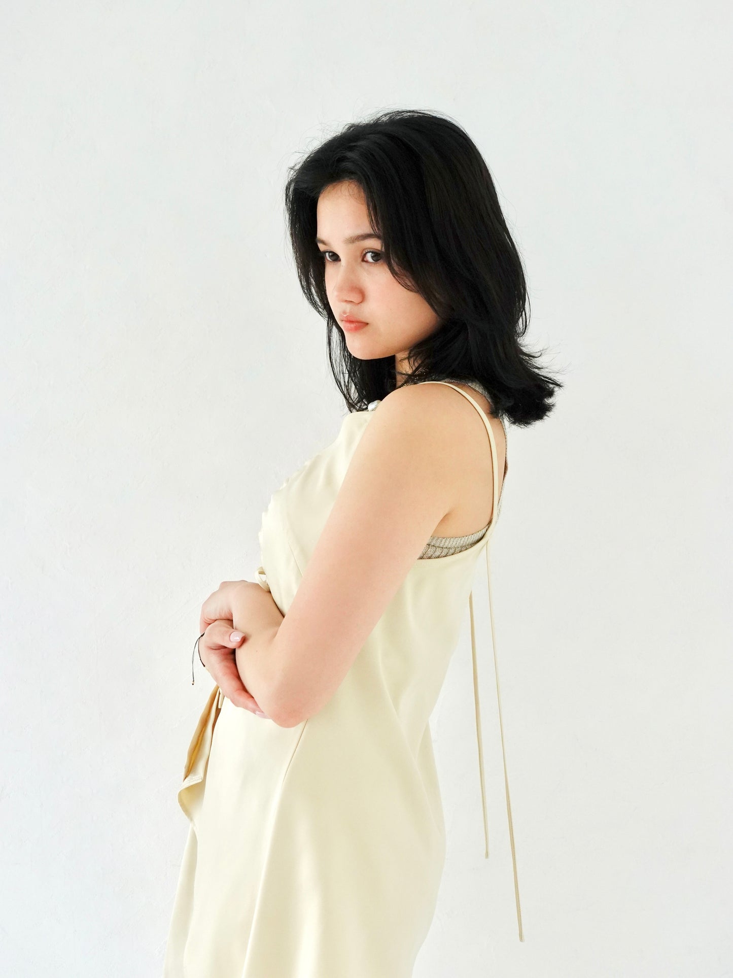 Satin Camisole Tops - CREAM
