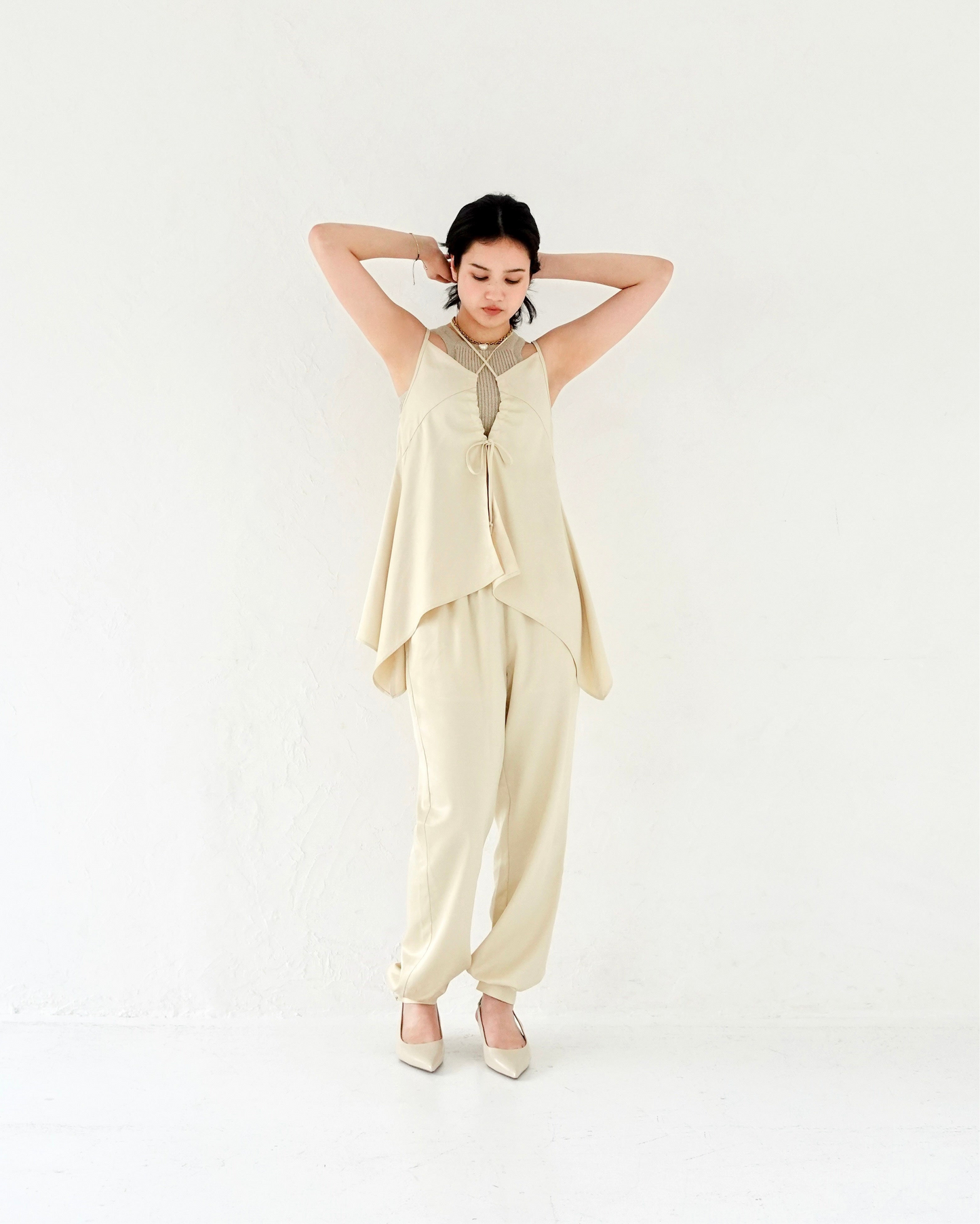 Satin Pants - CREAM