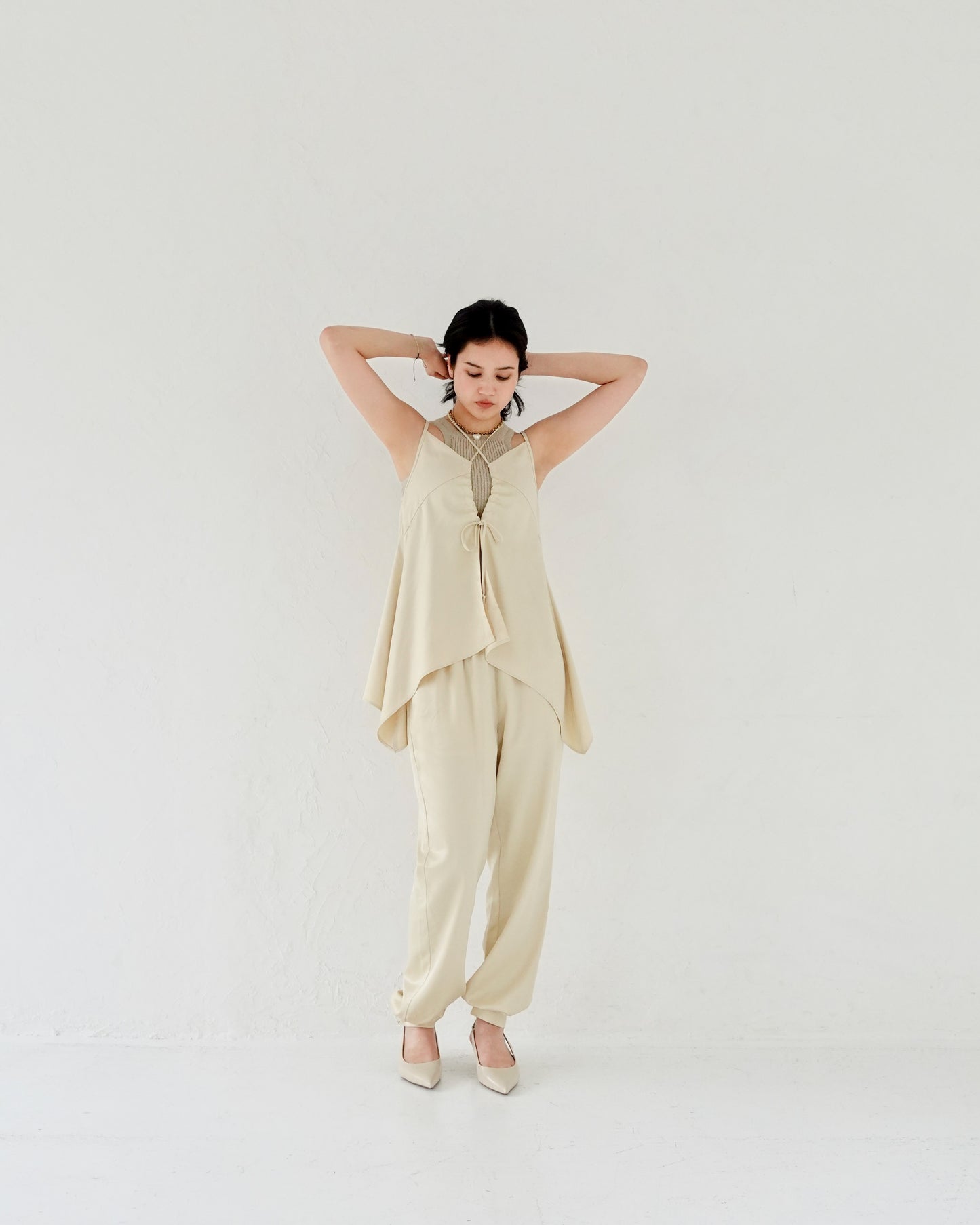 Satin Camisole Tops - CREAM