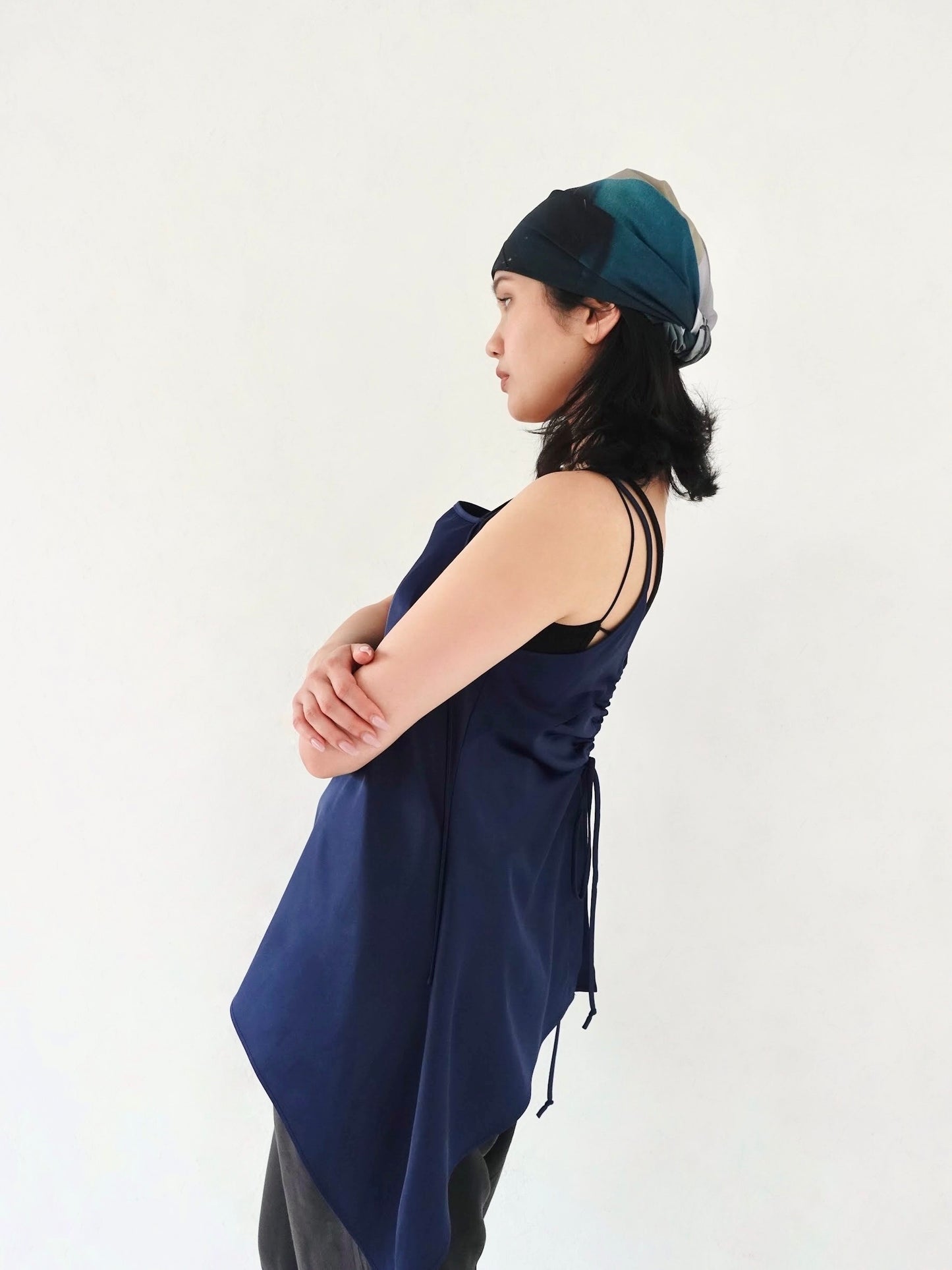 Satin Camisole Tops - NAVY