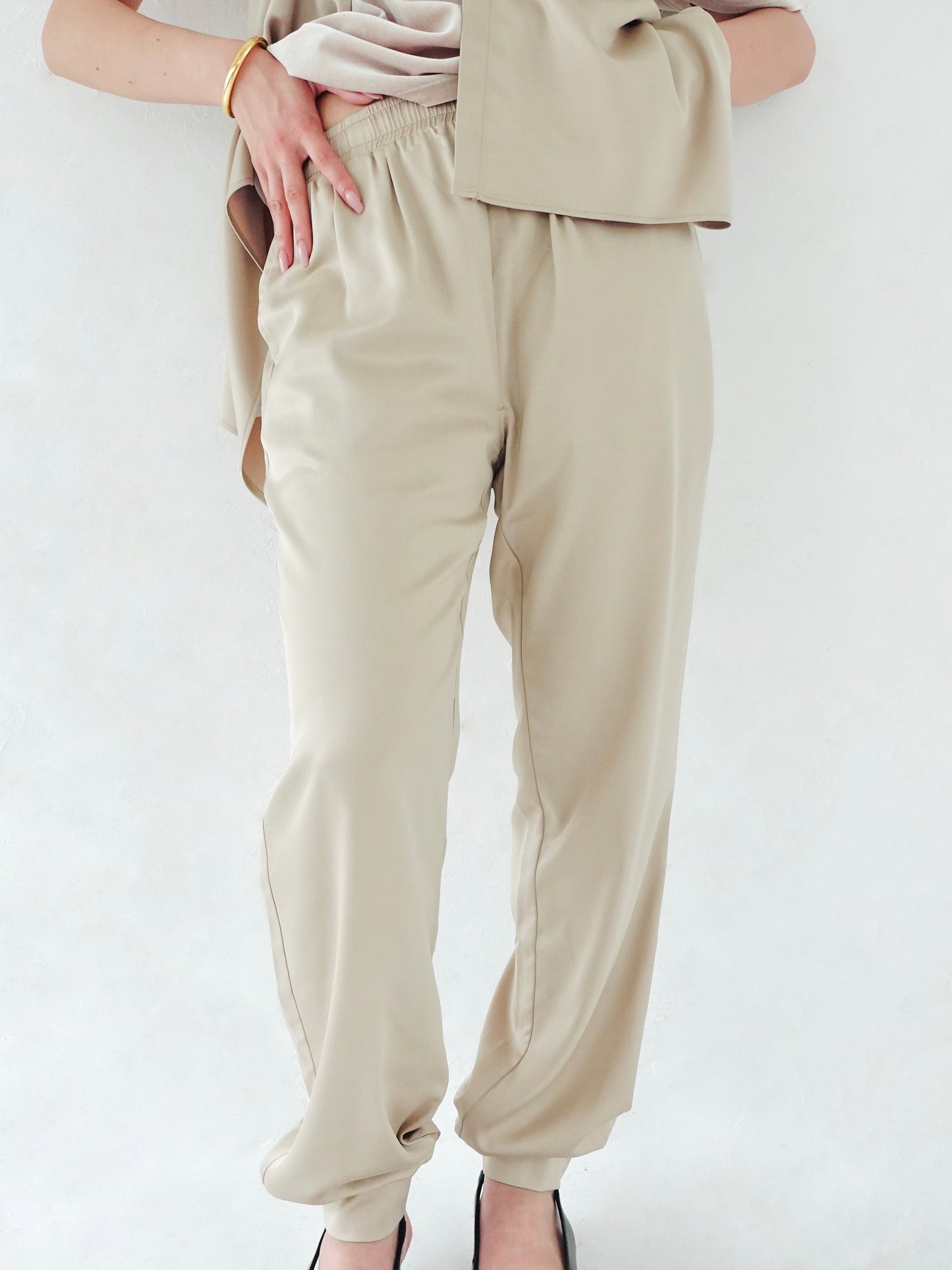 Satin Pants - BEIGE