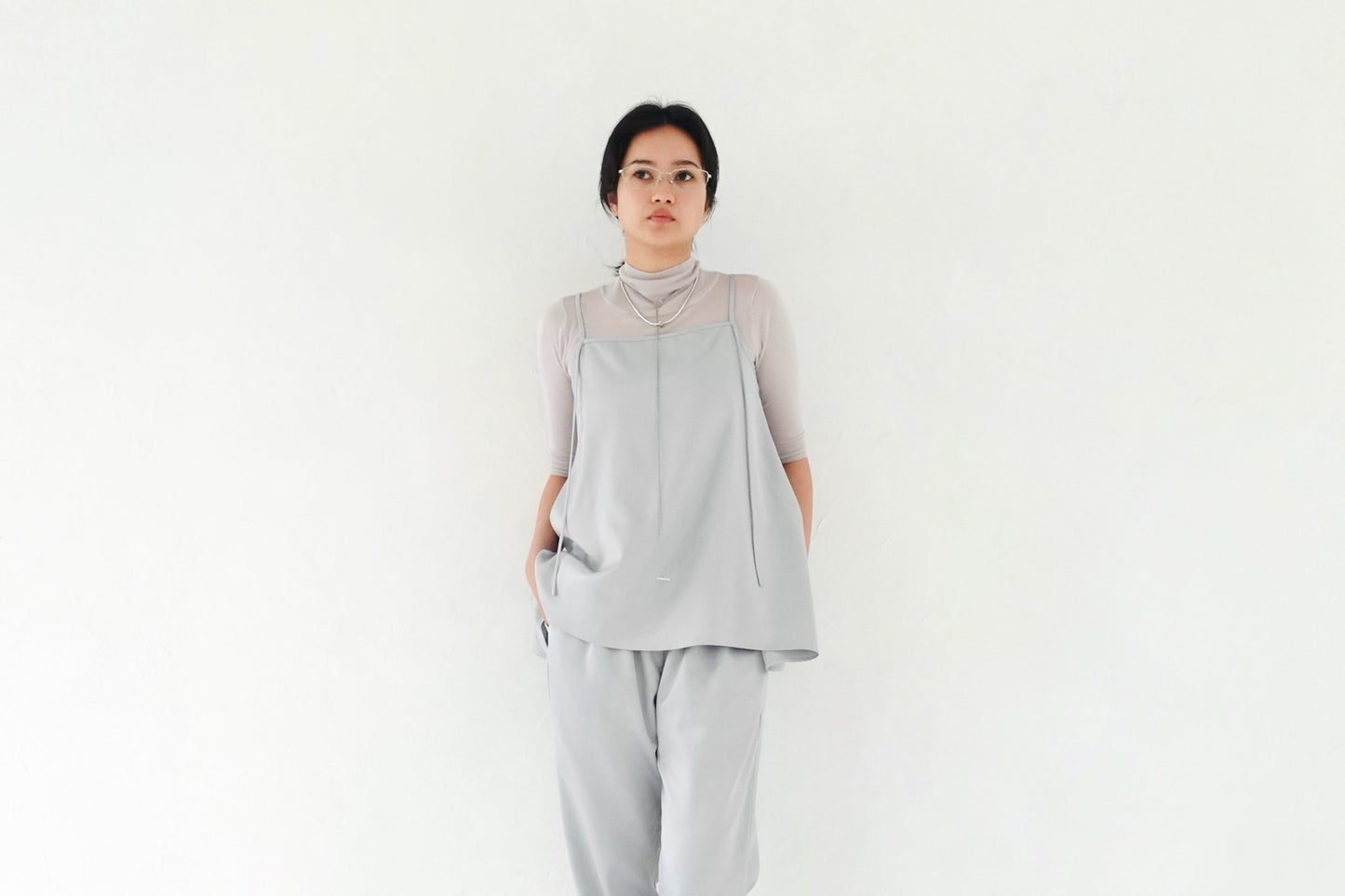Satin Pants - ICE BLUE
