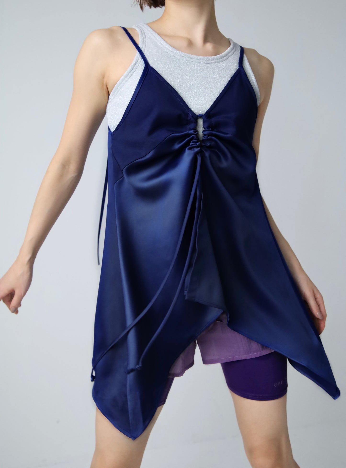 Satin Cami Tops - navy