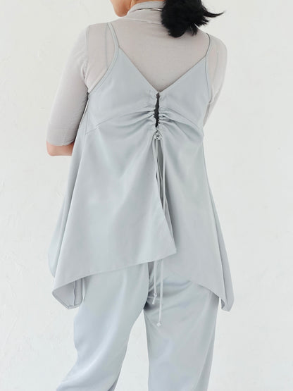 Satin Camisole Tops - ICE BLUE