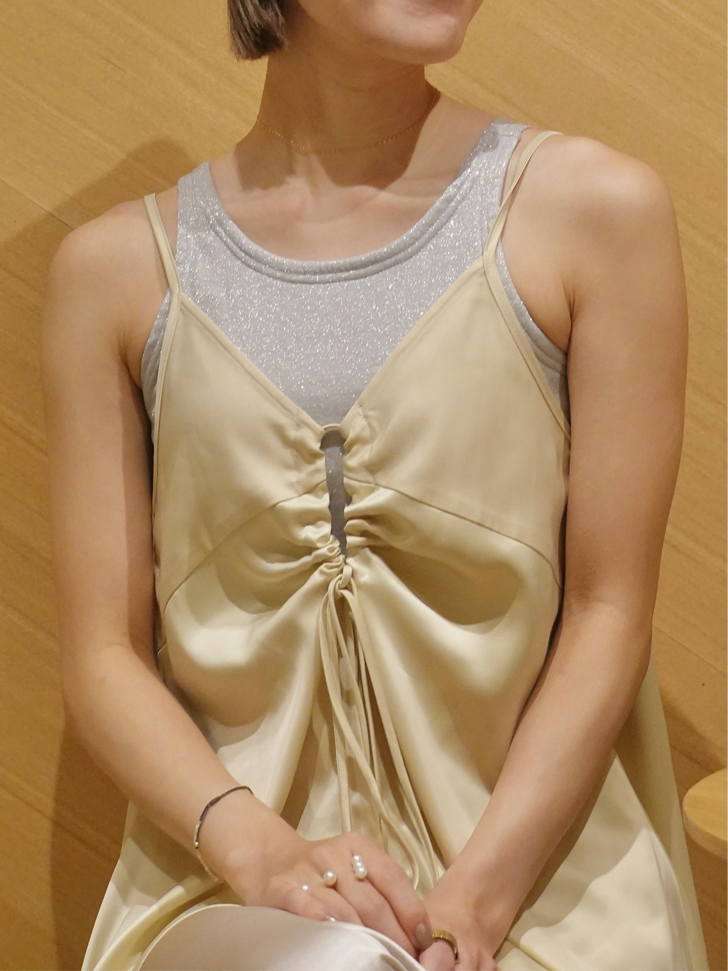 Satin Camisole Tops - CREAM