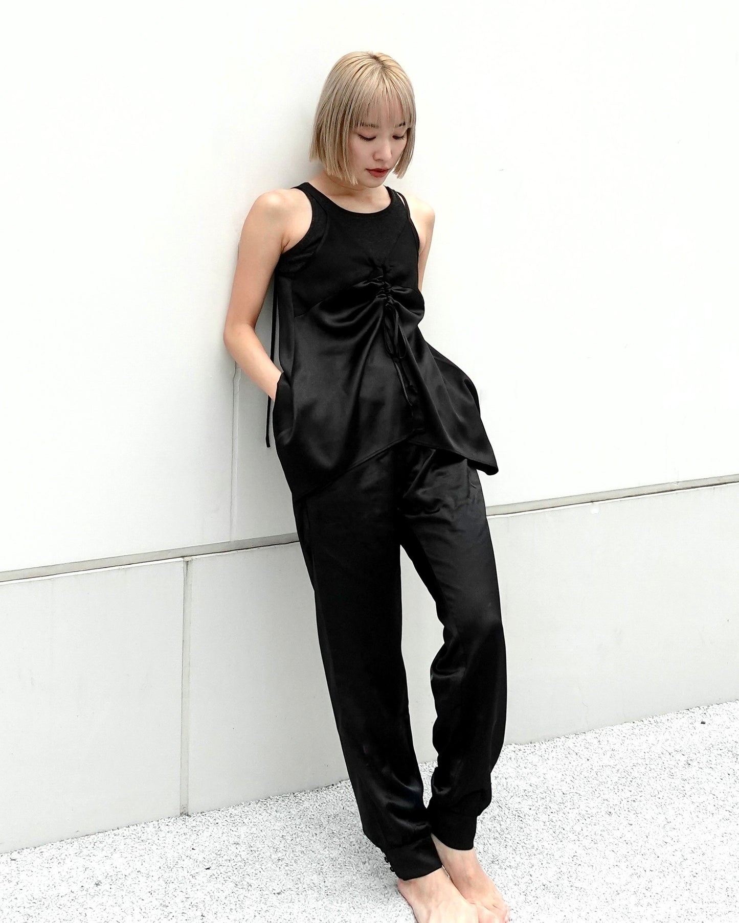 Satin Pants - BLACK