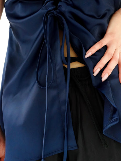 Satin Camisole Tops - NAVY