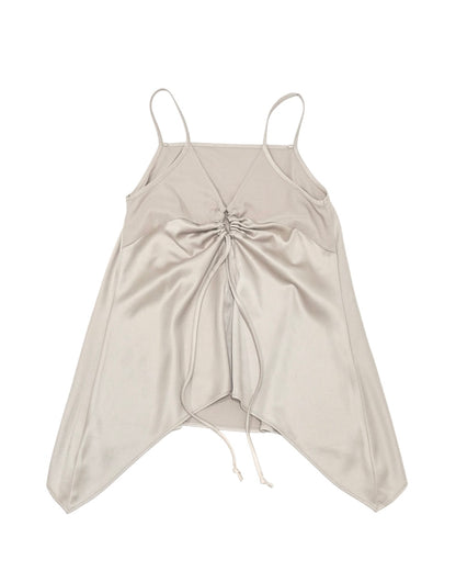 Satin Camisole Tops - BEIGE