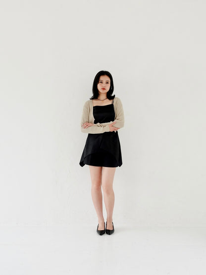 Satin Camisole Tops - BLACK