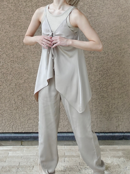 Satin Pants - BEIGE