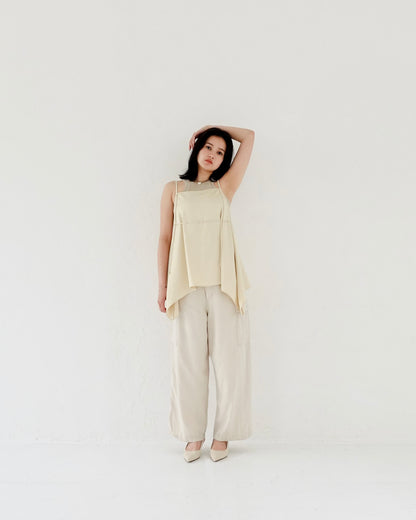Satin Camisole Tops - CREAM