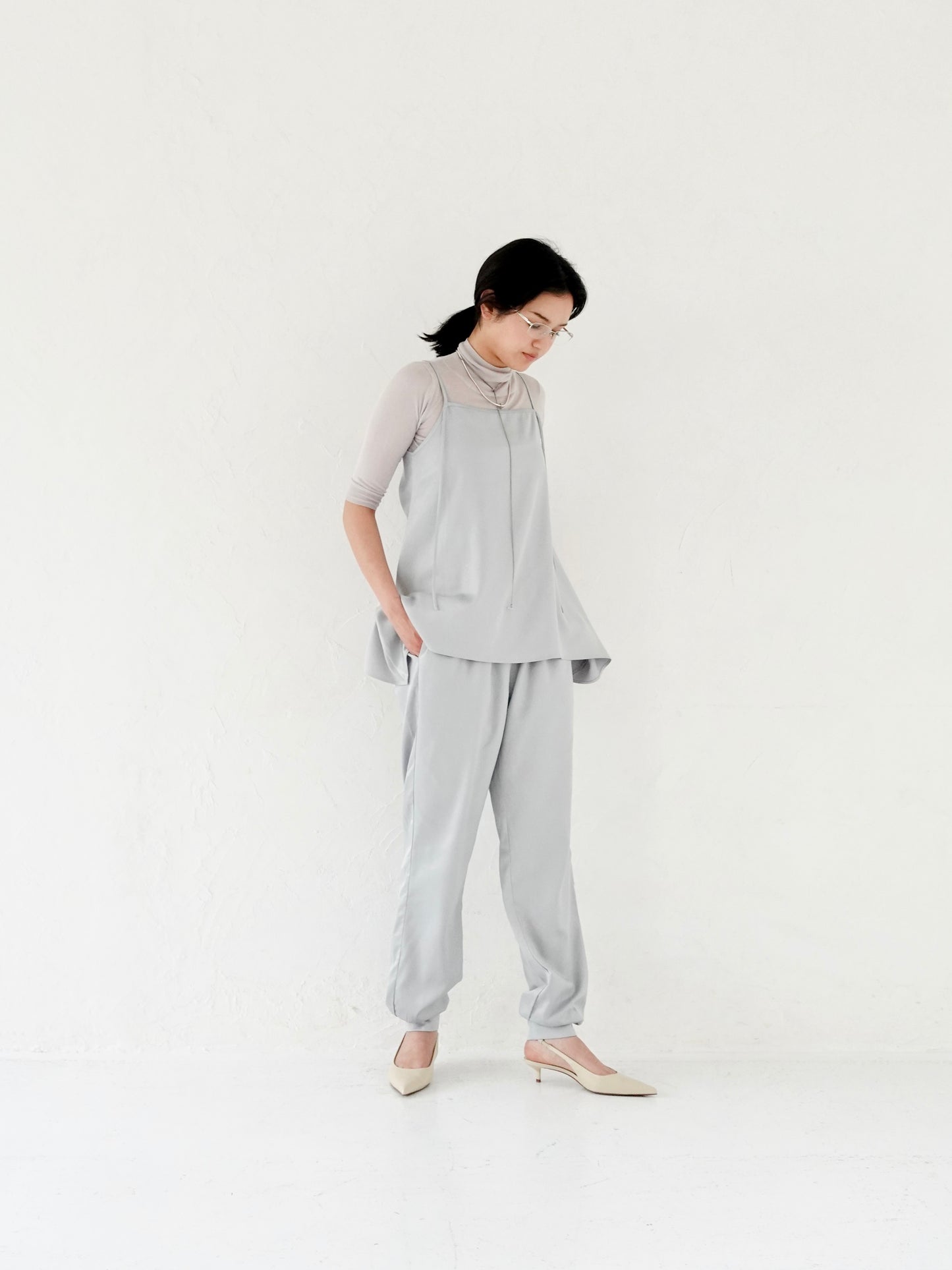 Satin Pants - ICE BLUE