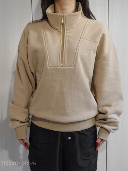 Metal Zip Trainer - BEIGE